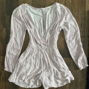 light purple floral romper size xs